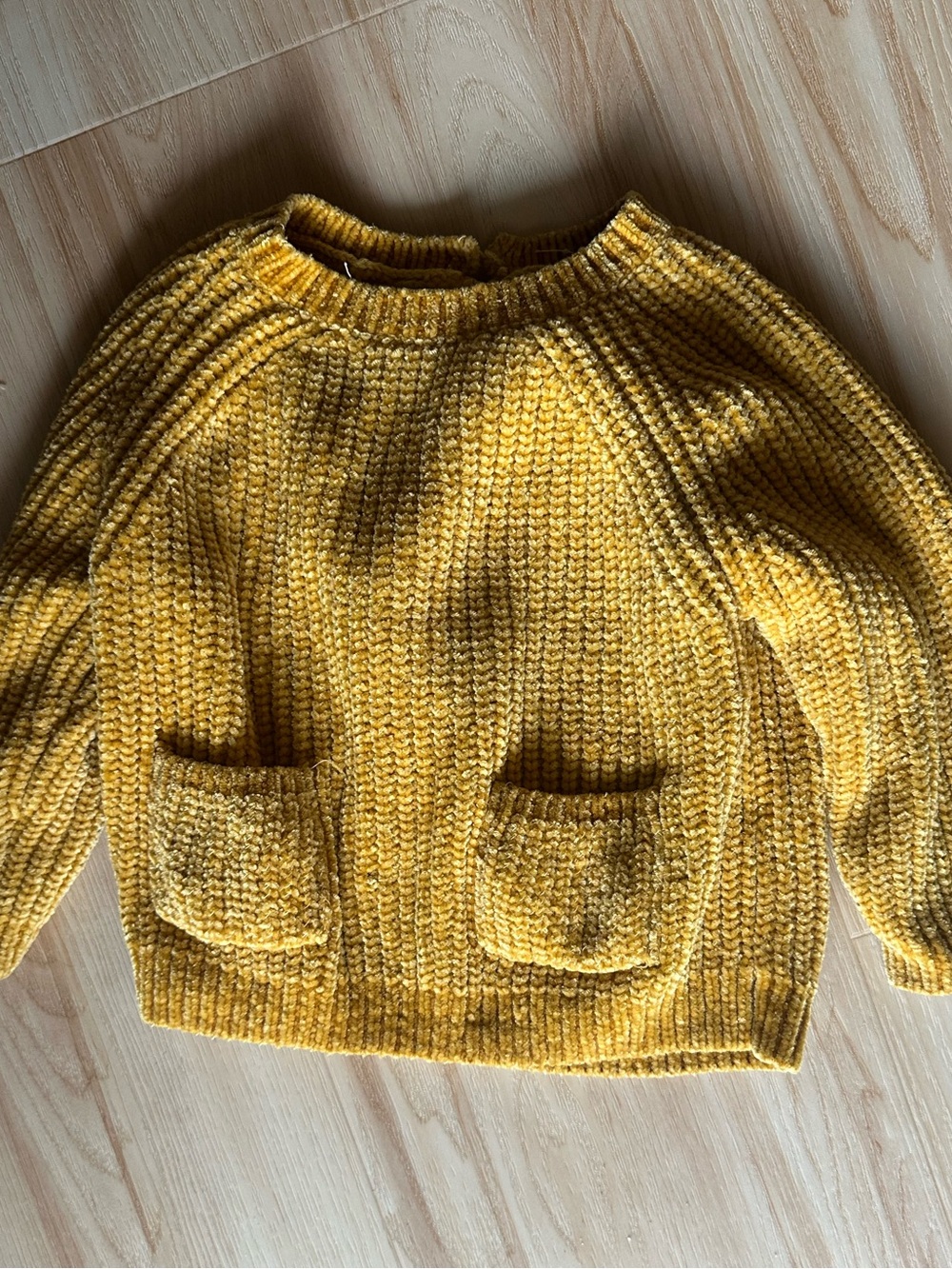 Cozy Yellow Chenille Pocket Sweater - toddler